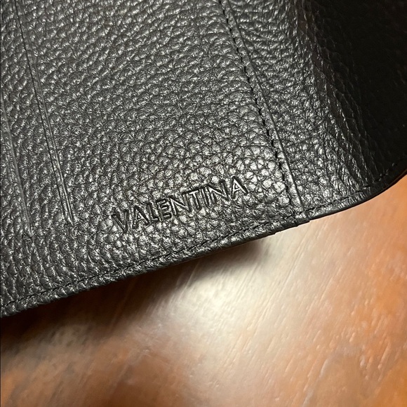 Black grain leather Valentina Italian small wallet, never been used - Picture 3 of 12